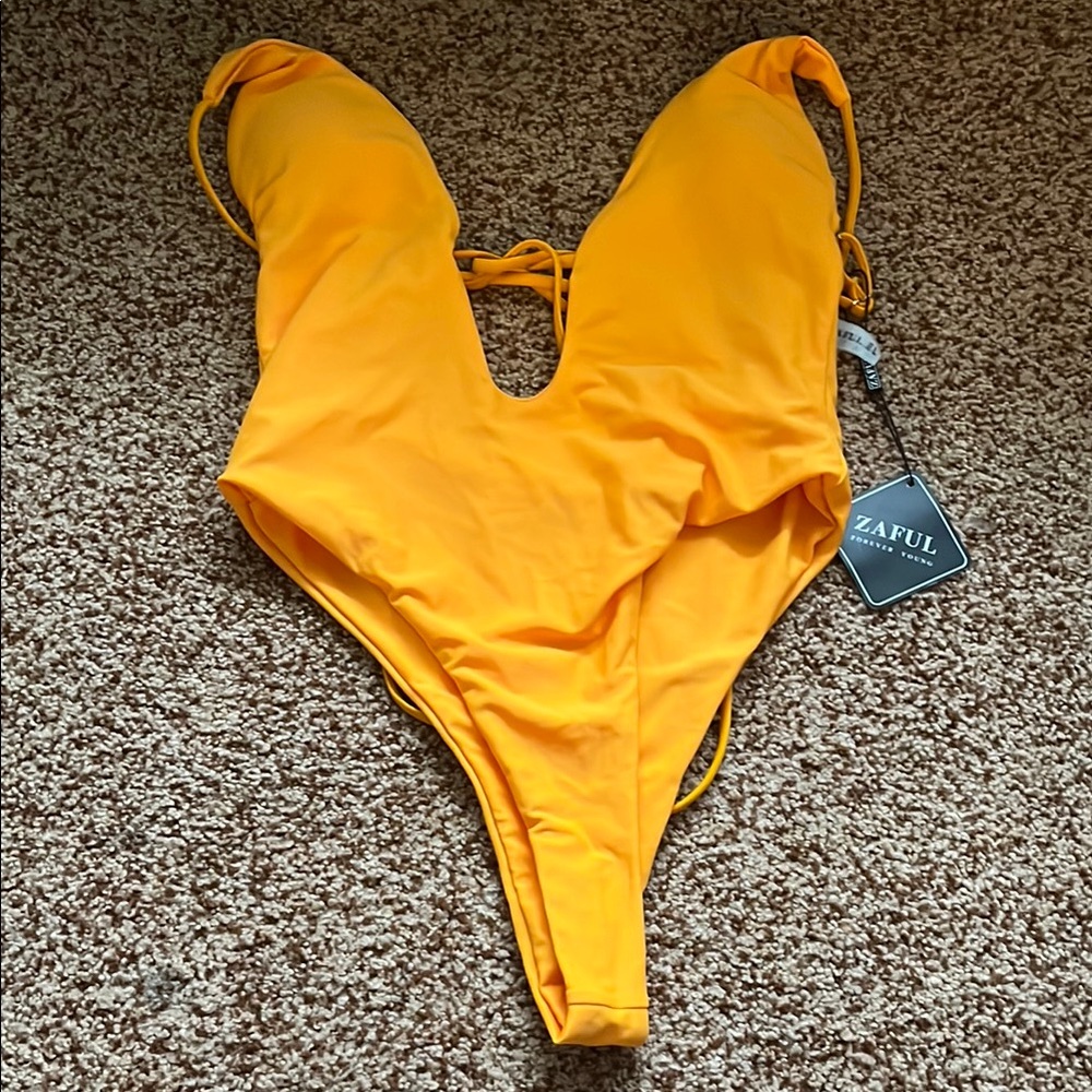 NWT Zaful Orange One-Piece Swimsuit